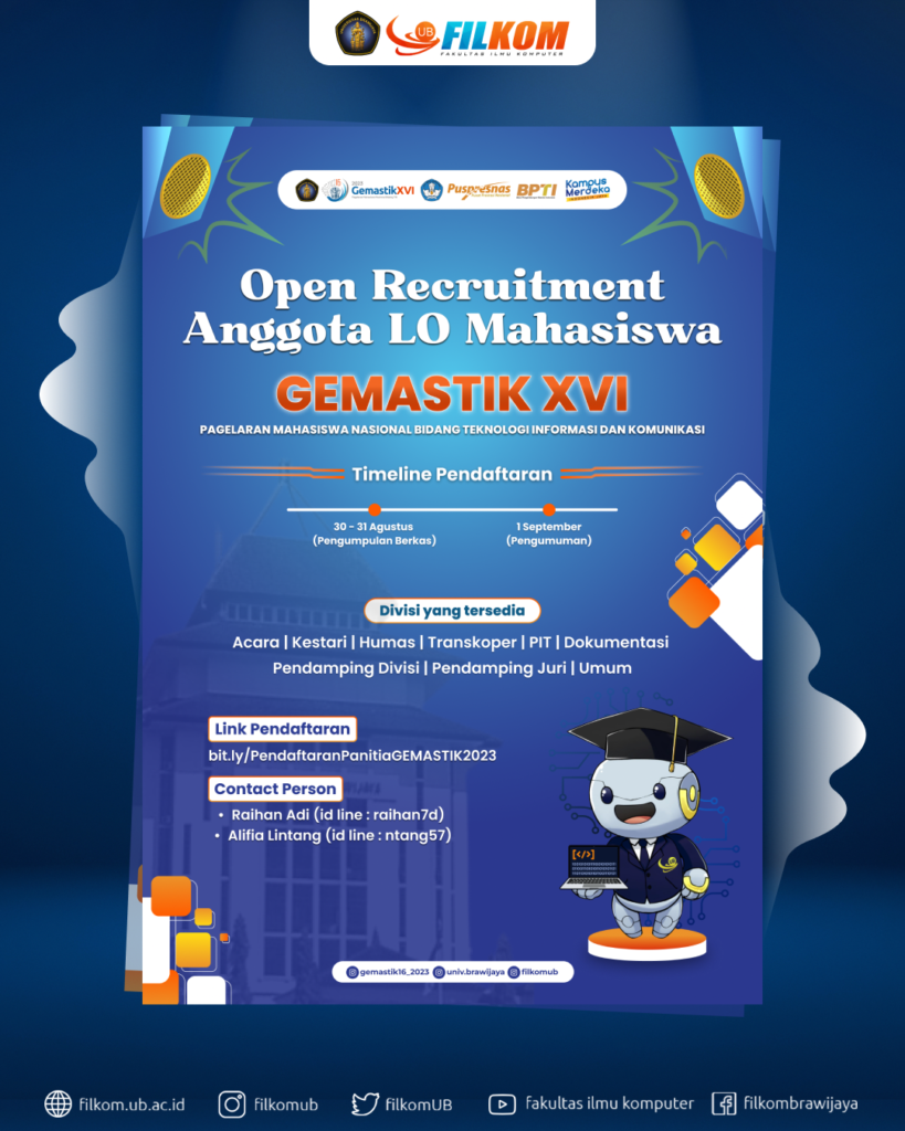 Open Recruitment Anggota LO Mahasiswa GEMASTIK XVI Fakultas Ilmu