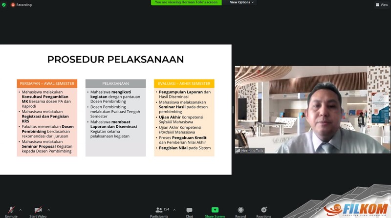 Sosialisasi Program Kampus Merdeka Semester Genap Ta 2020 2021 Filkom