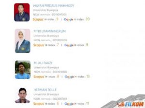 Empat Peneliti FILKOM UB Masuk Daftar Top 500 Authors Indonesia Versi SINTA