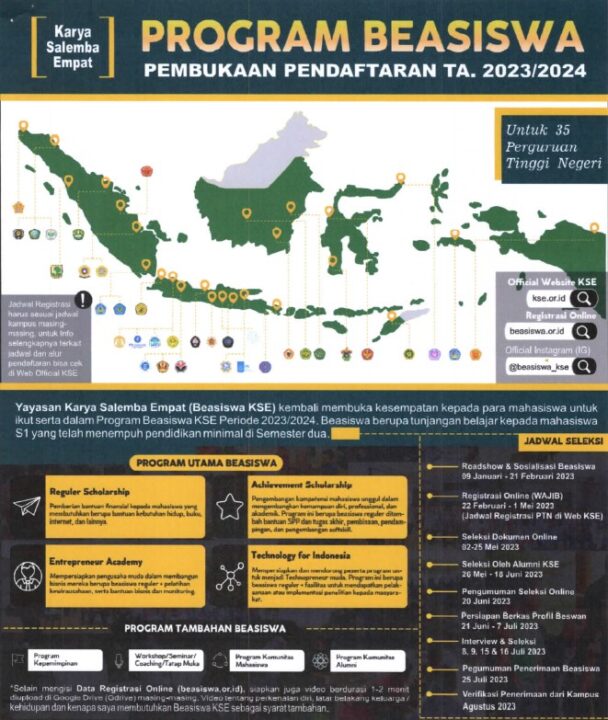 Beasiswa Yayasan Karya Salemba Empat (KSE) Tahun Akademik 2023/2024 ...