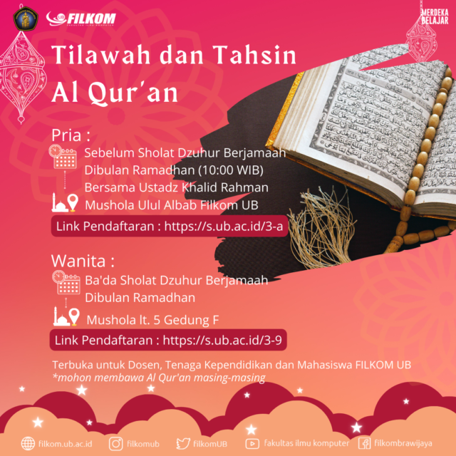 Tilawah Dan Tahsin Al Qur An Untuk Civitas Akademika Filkom Ub