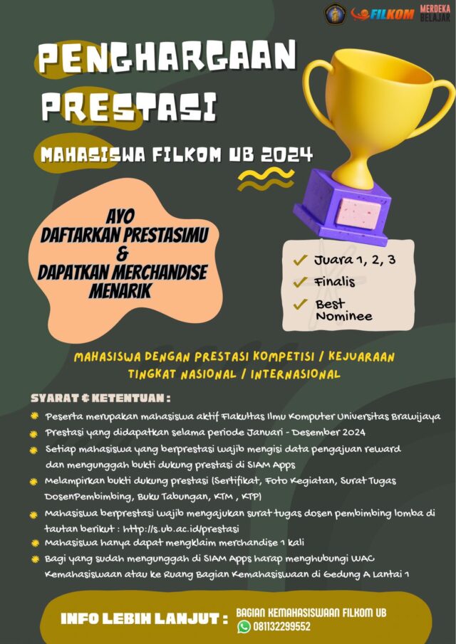 Penghargaan Prestasi Mahasiswa FILKOM UB 2024 - Fakultas Ilmu Komputer ...