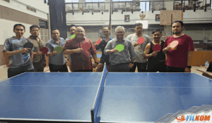 Latihan Tenis Meja Bersama se-UB di FILKOM sebagai Rintisan PTM UB Dosen dan Tendik